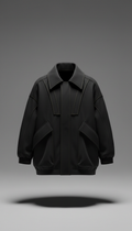 Matte-Black Oversized Streetwear Jacket