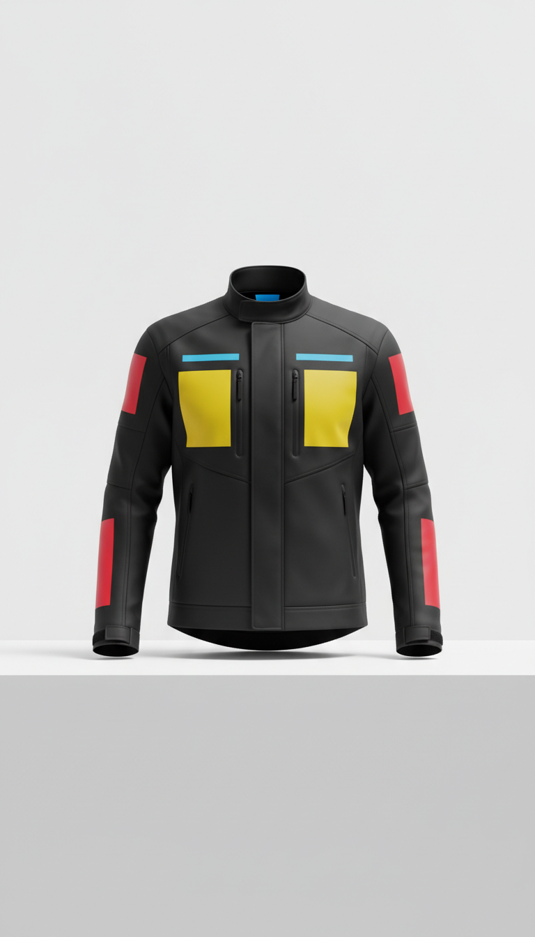 Matte Black Structured Technical Jacket