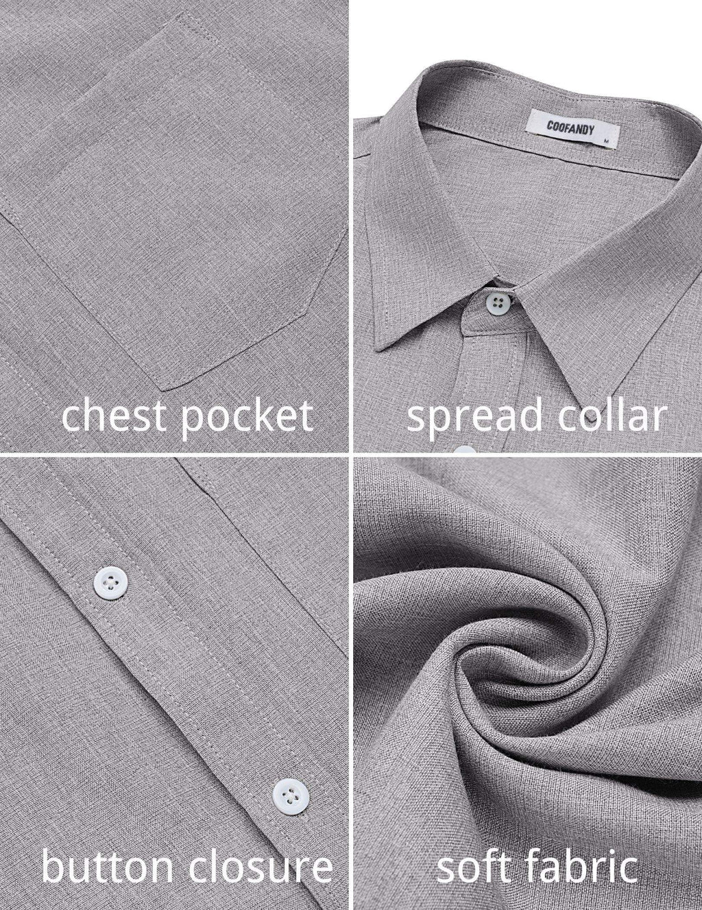 COOFANDY Mens Button Down Shirt Short Sleeve Casual Shirts Summer Beach Textured Shirts with Pocket