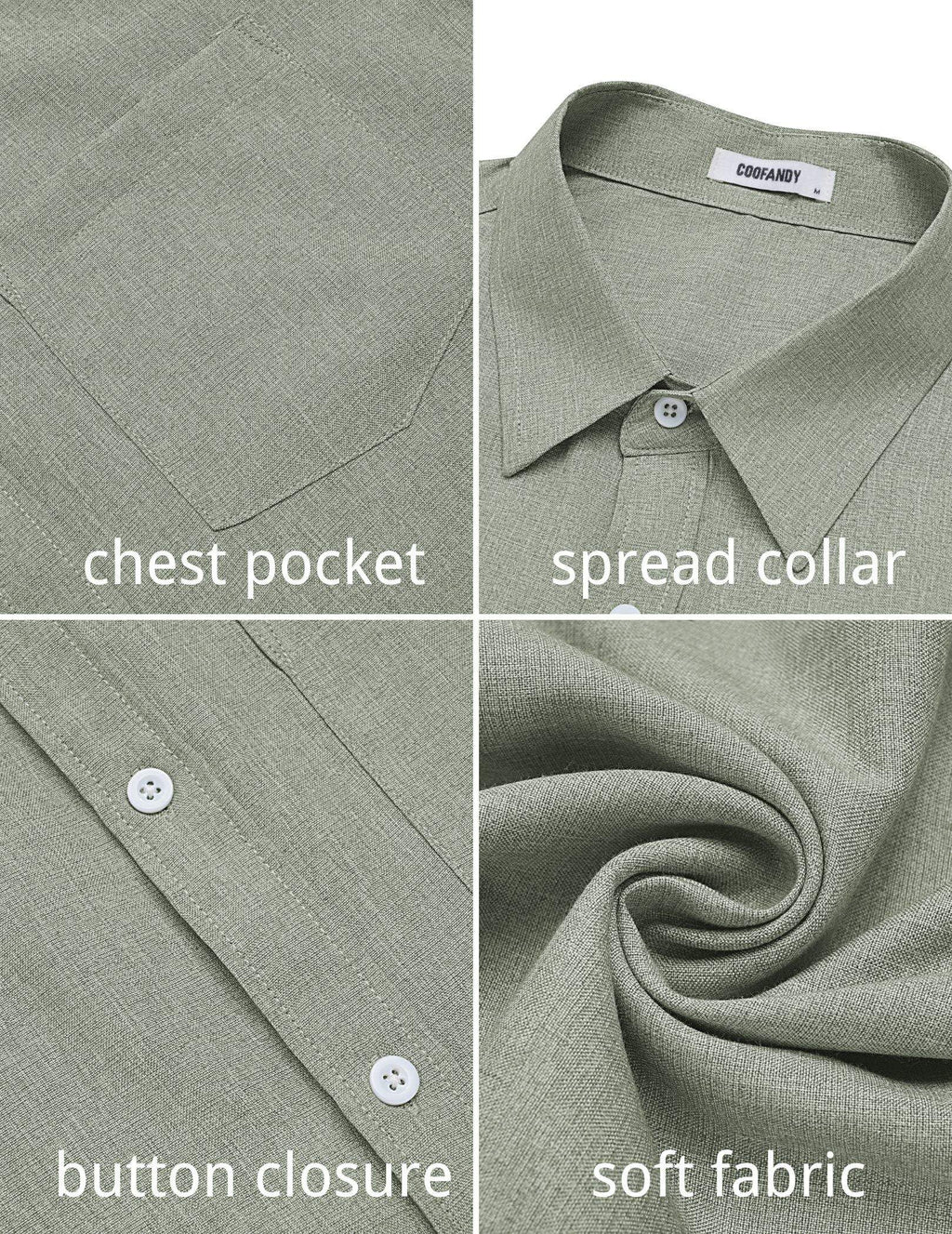 COOFANDY Mens Button Down Shirt Short Sleeve Casual Shirts Summer Beach Textured Shirts with Pocket