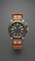 Leather And Metal Statement Watch