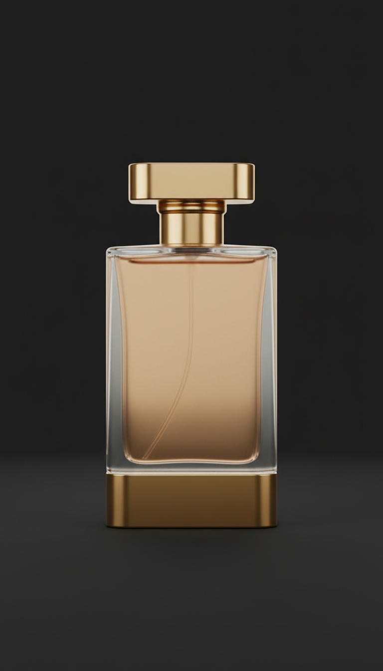 Metallic-Gold Accented Fragrance Bottle