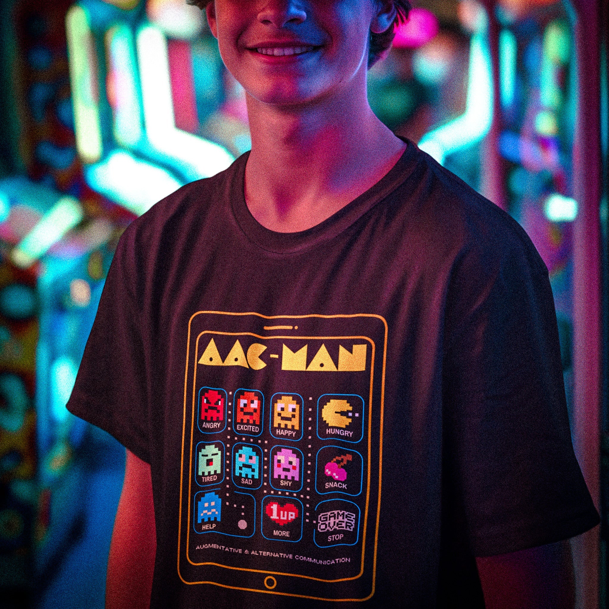 AAC Man - Communication - Retro Gaming Style - Adult Unisex Jersey Short Sleeve Tee